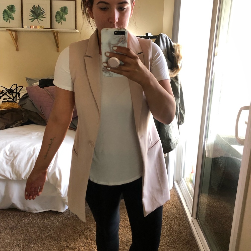 Light Pink Blazer Vest